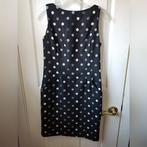 Women’s Black Polka Dot Sheath Dress - Classic Sleeveless Style